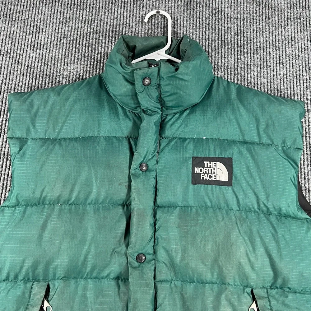 Vintage The North Face Puff Vest Mens Medium Green Outdoor Camping Hiking
